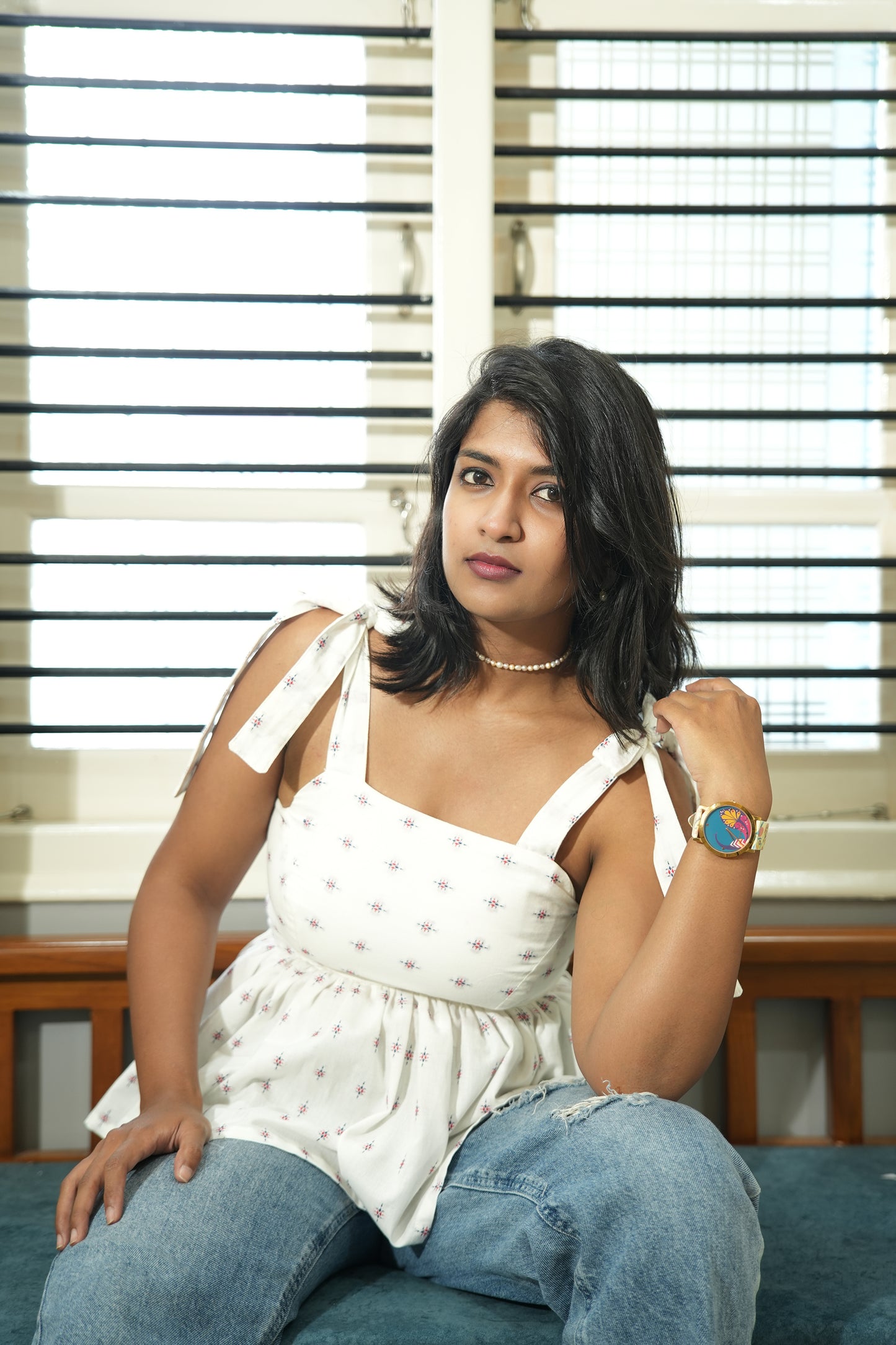 BUTTER CUP PEPLUM - COTTON DOBBY