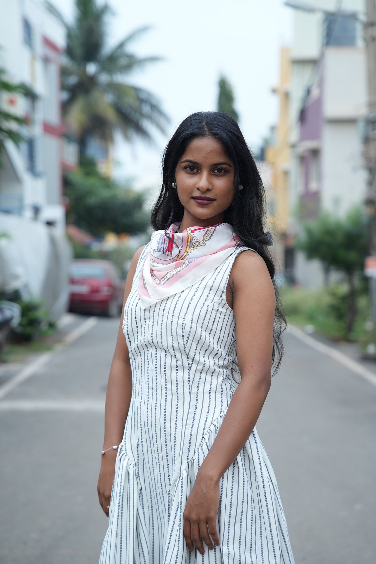 SALT & SILVER STRIPE - SIDE GATHERED