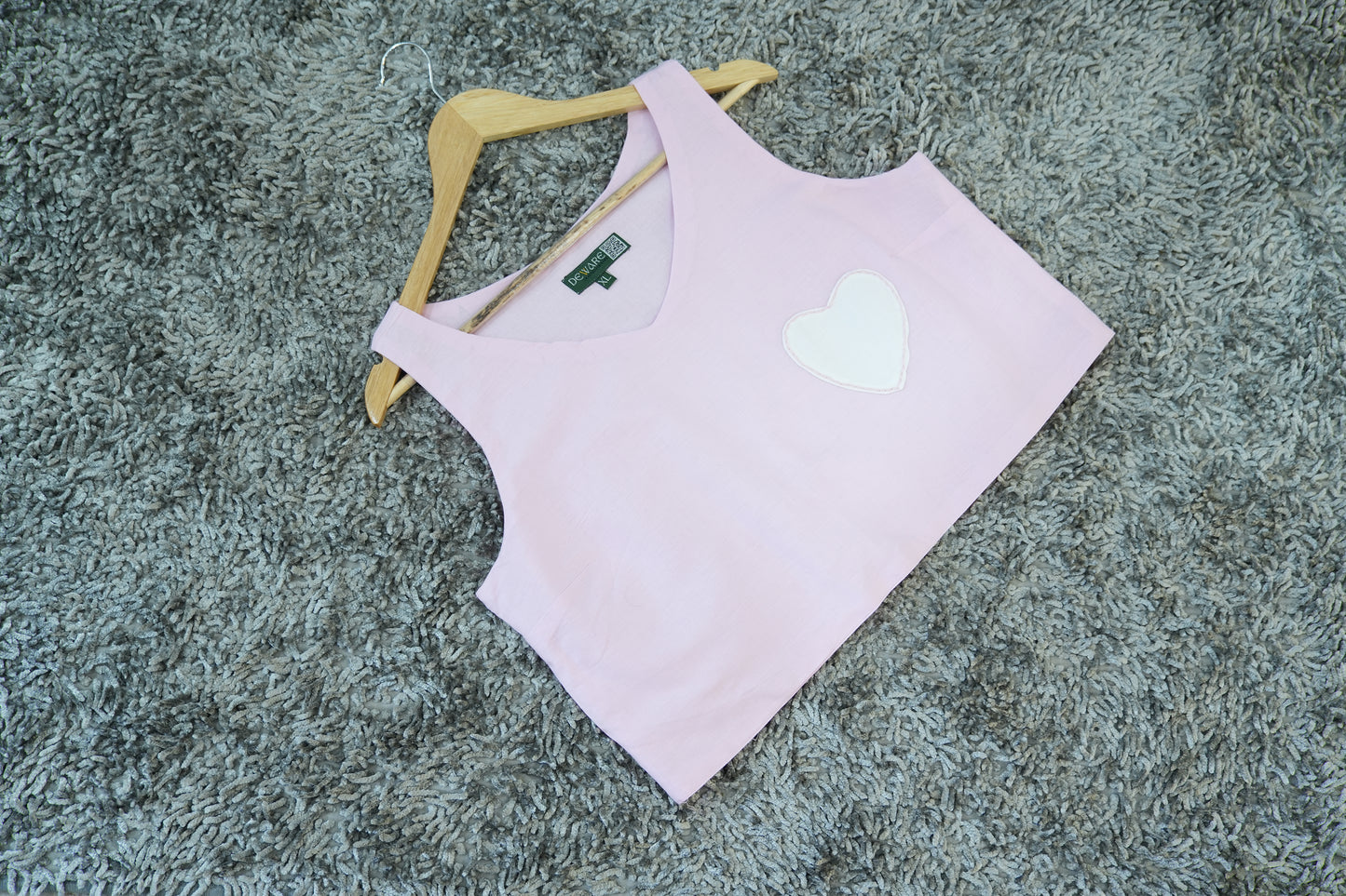 HEART FELT CROP TOP - COTTON LINEN - PINK