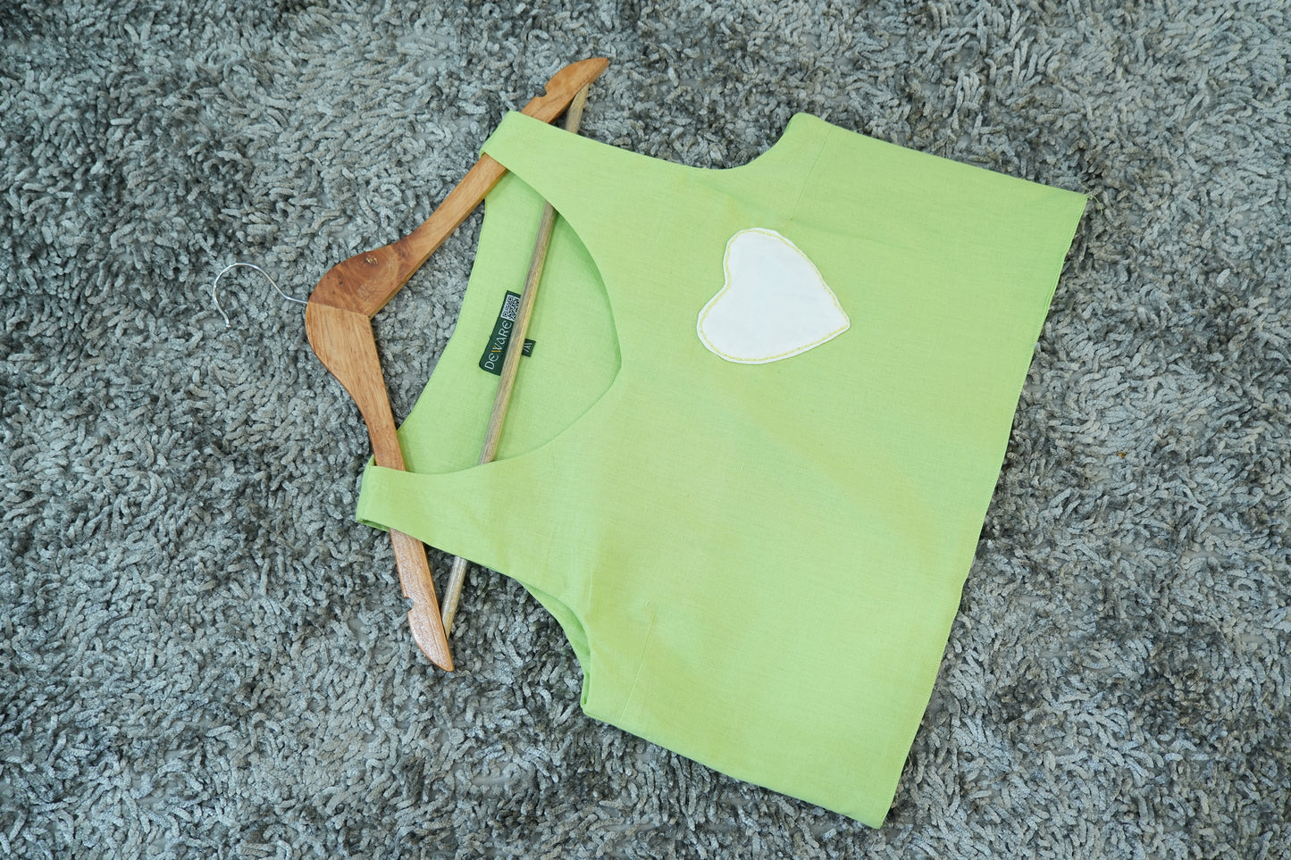 HEART FELT CROP TOP - COTTON LINEN - GREEN